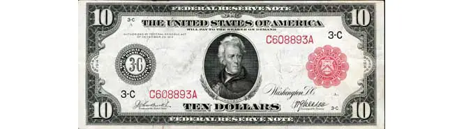 $10 Large Federal Reserve Note