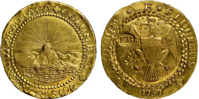 1787 New York-Style Brasher Doubloon EB on Wing Gilmor