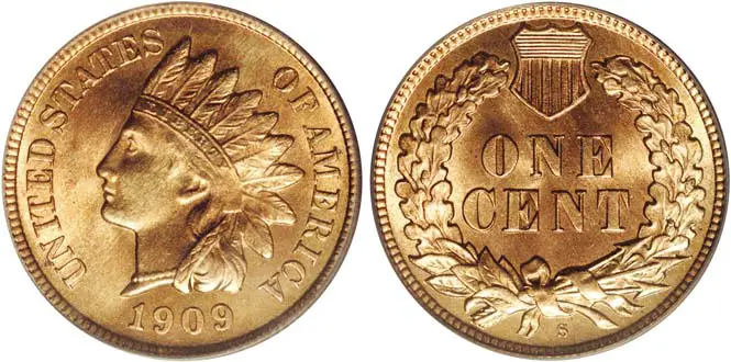 1909 S Indian Head Penny MS67RD