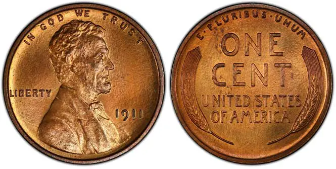 1911 Lincoln Wheat Penny PR66+RD