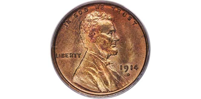 1914 Lincoln Wheat Cent Obverse