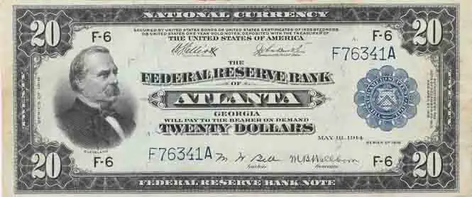 1918 Twenty Dollar Federal Reserve Bank Note