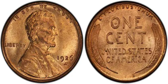 1926 S Lincoln Wheat Penny MS65RD