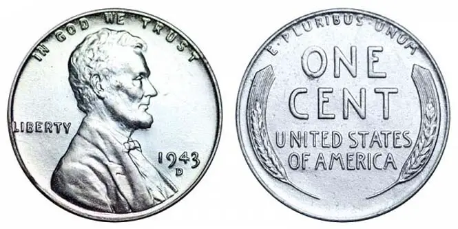 1943 D Lincoln Wheat Penny Steel