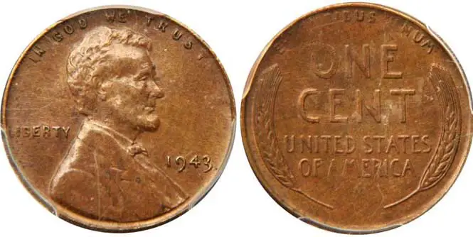 1943 Lincoln Wheat Penny AU55