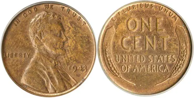 1943 Lincoln Wheat Penny AU58