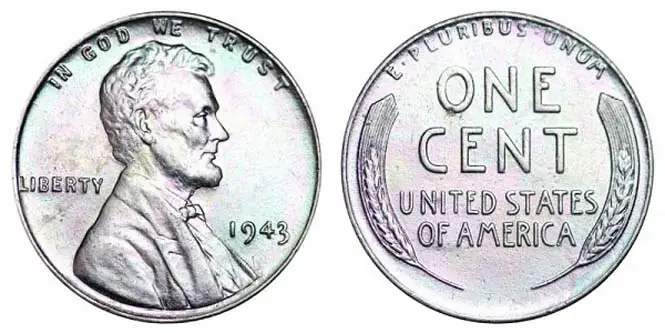 1943 Lincoln Wheat Penny Steel