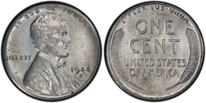 1944 D Lincoln Wheat Penny MS63