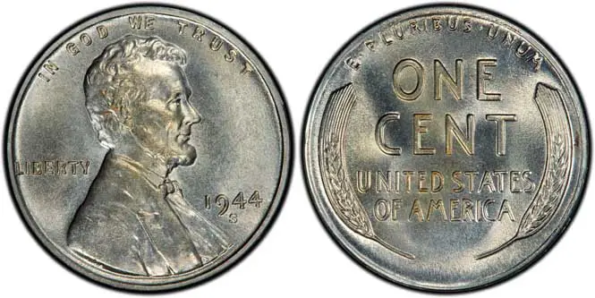 1944 S Lincoln Wheat Penny MS66