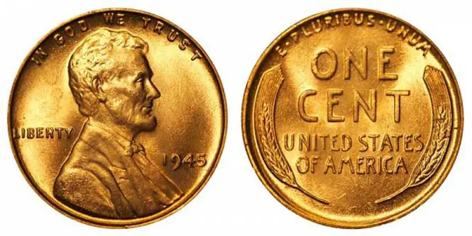 1945 Lincoln Wheat Brass