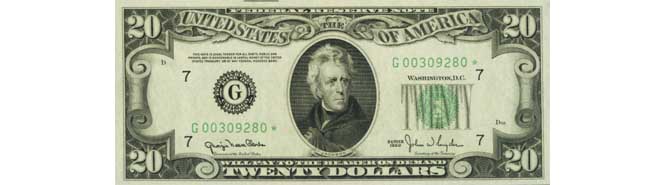 1950 $20 Bill Obverse