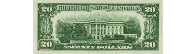1950 $20 Bill Reverse