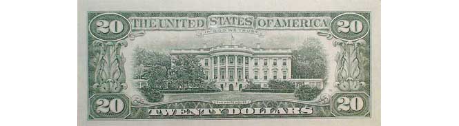 1985 $20 Bill Reverse
