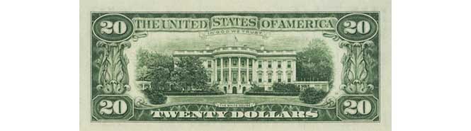 1988 $20 Bill Reverse