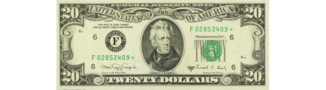 1988 $20 Bill Star Note