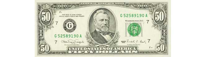 1990 $50 Bill Obverse