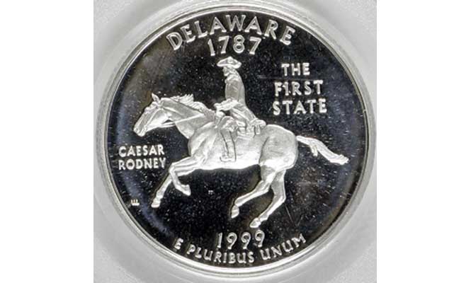 1999 S Delaware PR70 - Most Valuable State Quarter