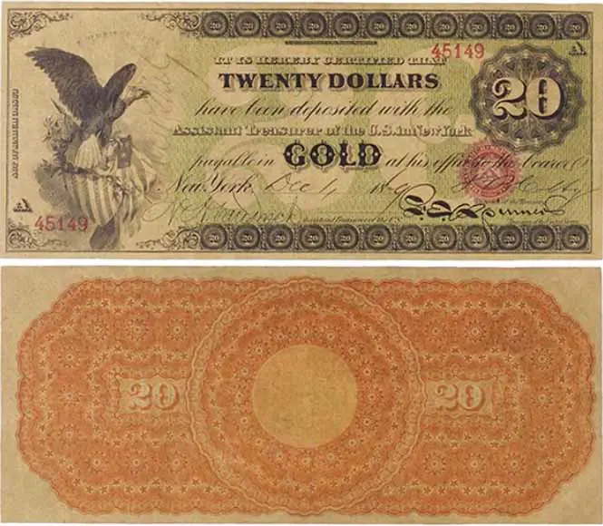 1863 $20 Gold Certificate Fr-1166b-I