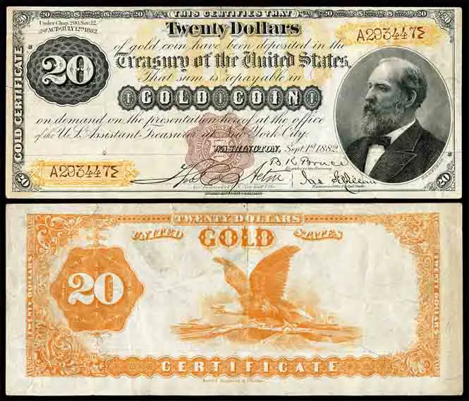1882 Twenty Dollar Gold Certificate