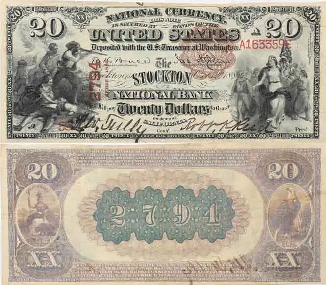 1882 Twenty Dollar National Bank Note