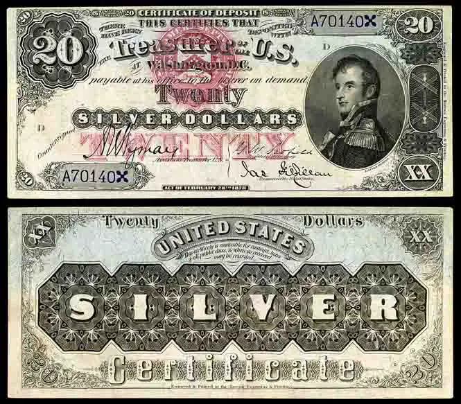 1878 Twenty Dollar Silver Certificate Fr-307