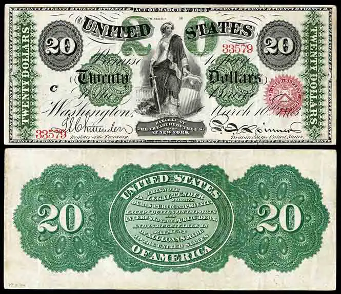1863 $20 United States Note Fr-126b
