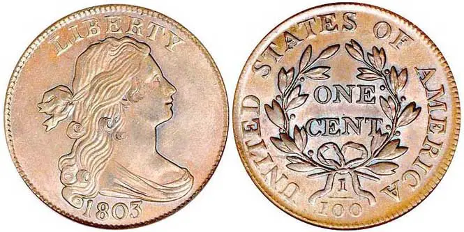 Draped Bust Large Cent - Reverse and Obverse